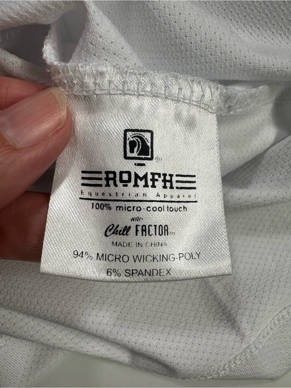 ROMFH Equestrian Chill Factor Long Sleeve Show Shirt XL White Horse Print Collar - Picture 11 of 16
